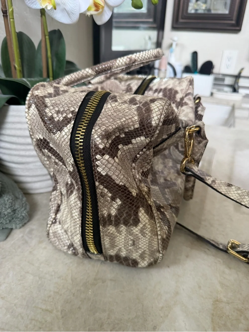 A. Bellucci Reptile leather Boston bag Gorgeous!